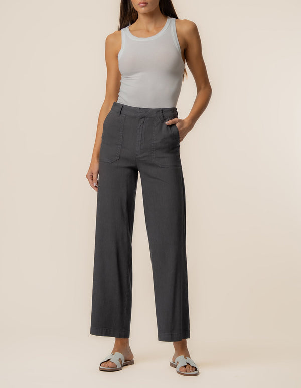 Topaz Linen Wide Leg in Charcoal
