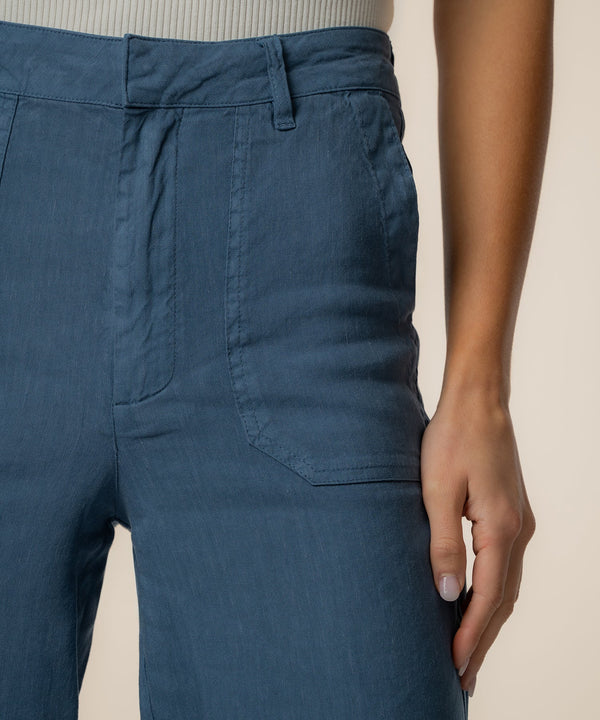 Topaz Linen Wide Leg in Coastal Blue