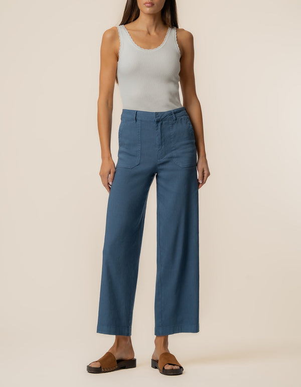 Topaz Linen Wide Leg in Coastal Blue