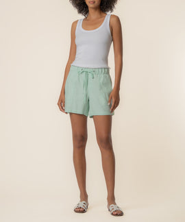 Katana Linen Drawstring Short in Seafoam Green