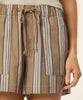 Katana Linen High Rise Short in Tan/Navy