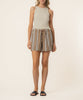Katana Linen High Rise Short in Tan/Navy