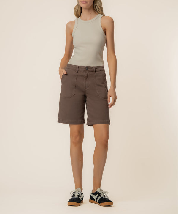 Hailey High Rise Bermuda Short, Exclusive in Chocolate