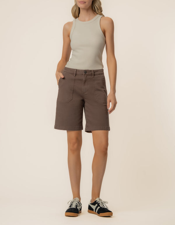 Hailey High Rise Bermuda Short, Exclusive in Chocolate