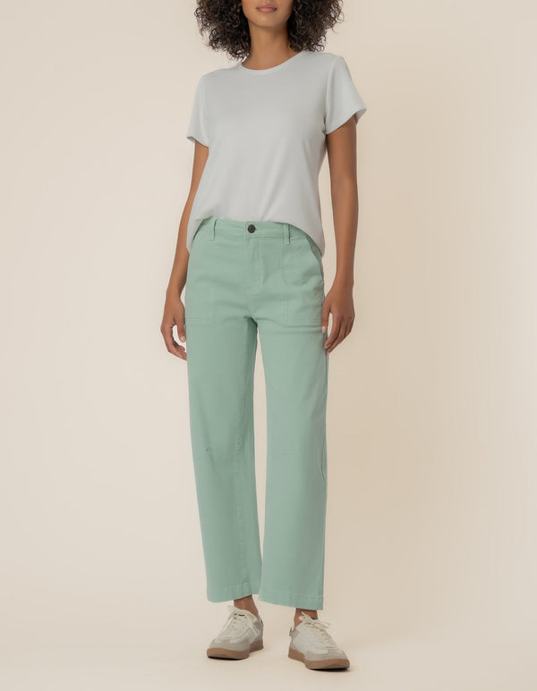 Ashton High Rise Wide Leg Barrel, Exclusive in Pistachio