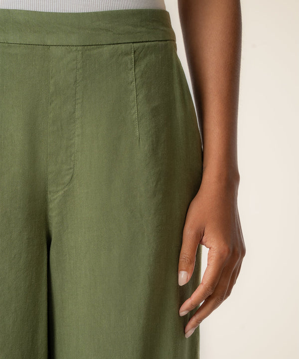 Meg Linen High Rise Wide Leg in Dill