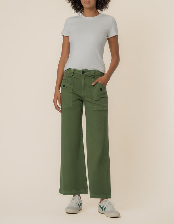 Meg High Rise Wide Leg in Dill