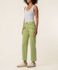 Charlotte Twill High Rise Wide Leg in Green Tea