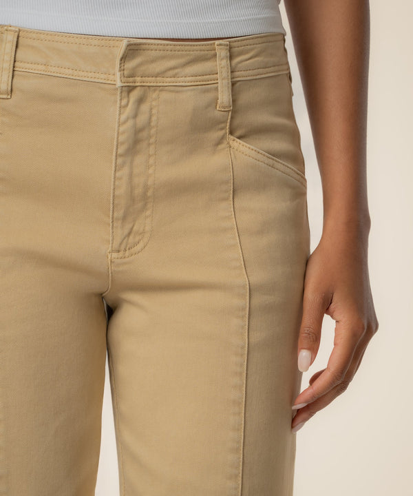 Camry High Rise Crop Pant in Cashew