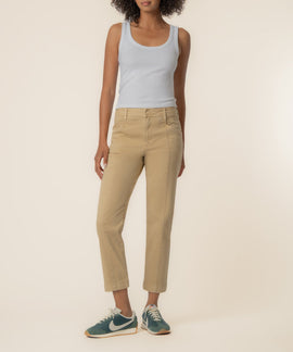 Camry High Rise Crop Pant in Cashew