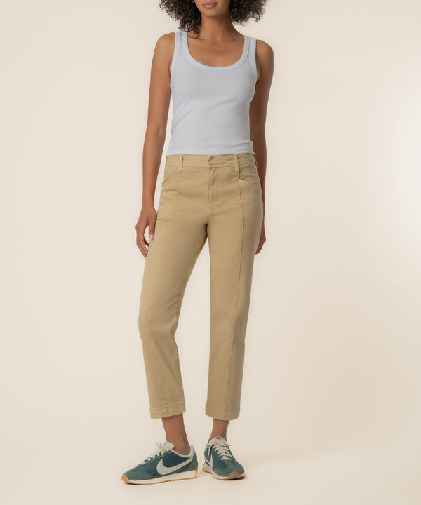 Camry High Rise Crop Pant in Cashew