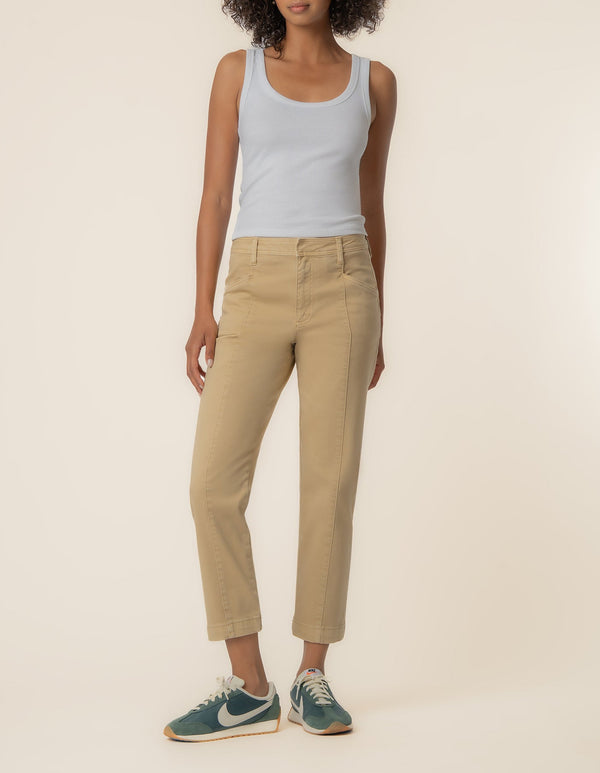 Camry High Rise Crop Pant in Cashew