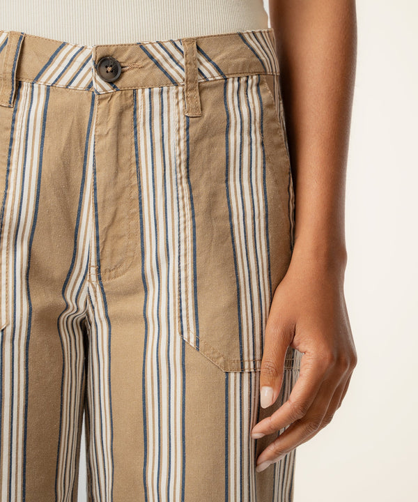 Colette Linen High Waist Straight in Taupe