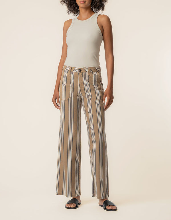 Colette Linen High Waist Straight in Taupe