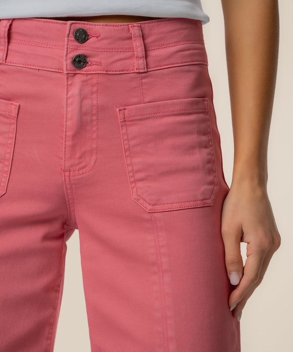 Charlotte High Rise Straight Leg in Flamingo Pink