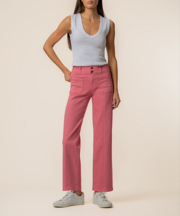 Charlotte High Rise Straight Leg in Flamingo Pink