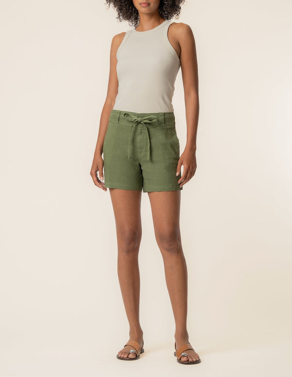 Katie Linen High Rise Short in Dill