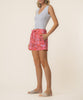 Katie Linen High Rise Short in Red/Fuschia