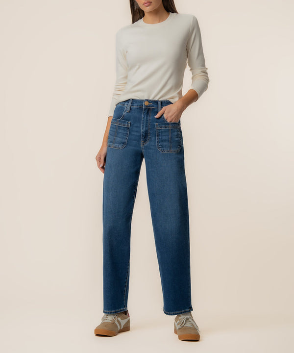 Ashton High Rise Wide Leg Barrel, Exclusive in Quickness Wash