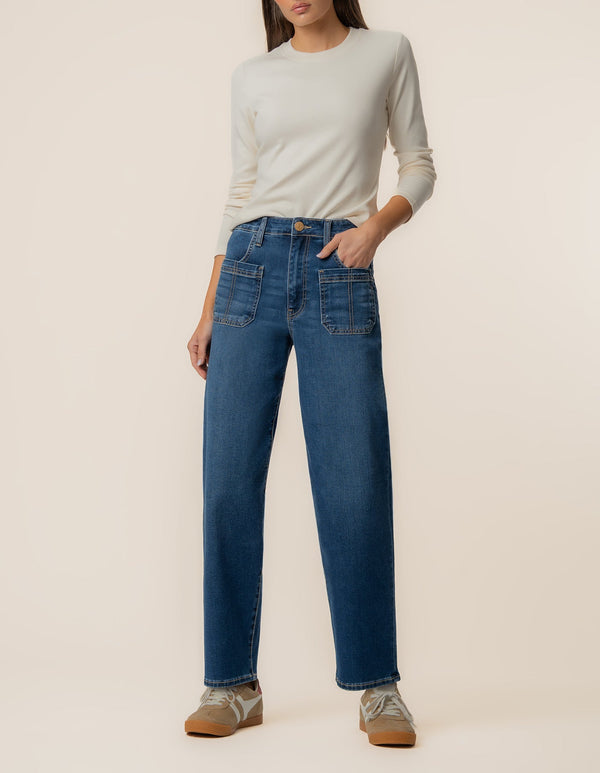 Ashton High Rise Wide Leg Barrel, Exclusive in Quickness Wash