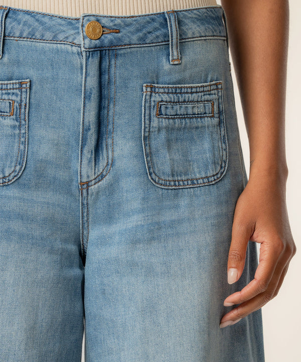 Blake High Rise Crop Super Wide Leg, Exclusive in Simulate Wash