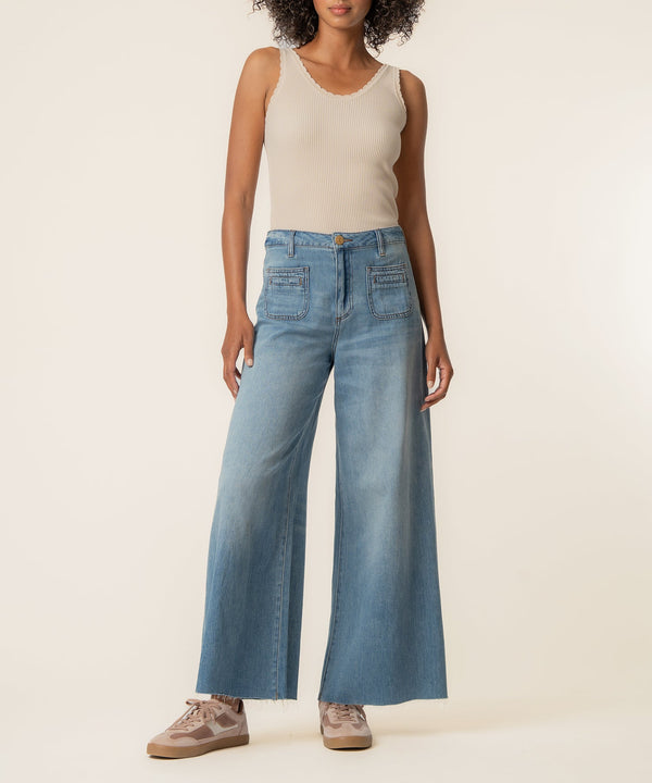 Blake High Rise Crop Super Wide Leg, Exclusive in Simulate Wash