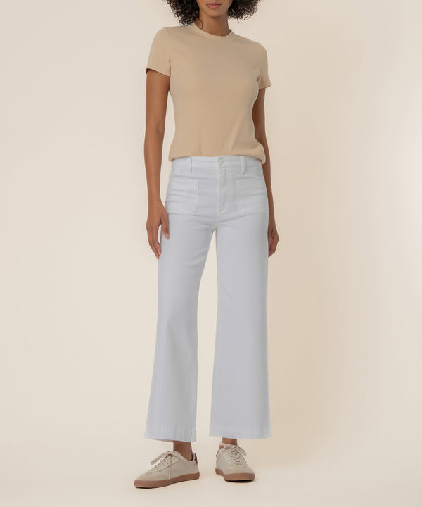 Meg High Rise Wide Leg in Optic White
