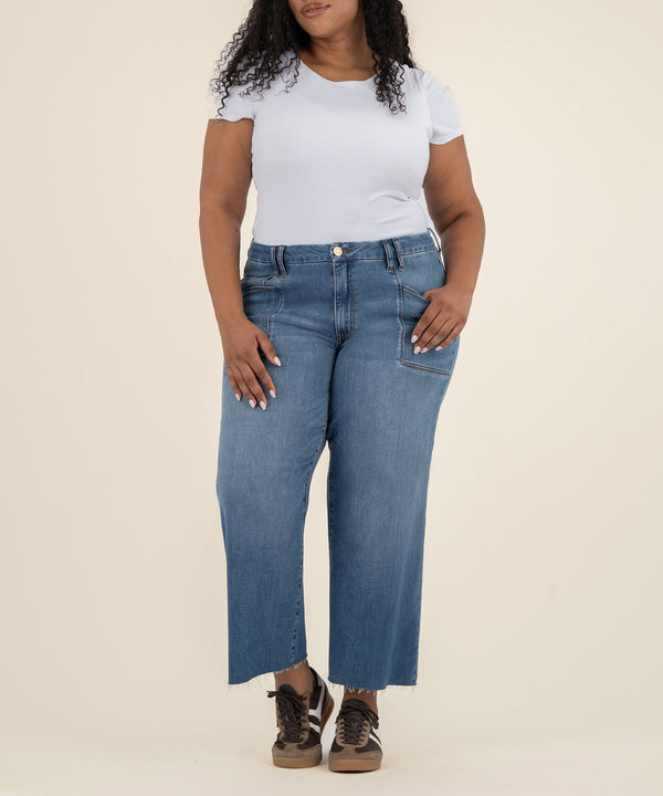 Meg High Rise Wide Leg, Plus in Earn Wash