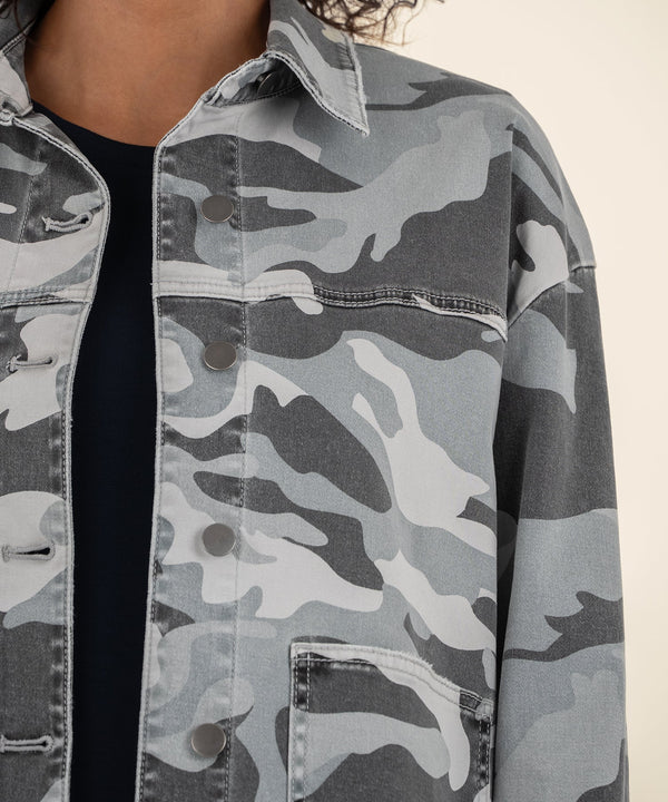 Ellie Camo Jacket, Exclusive in Gray