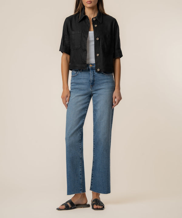 Finly Linen Jacket in Black