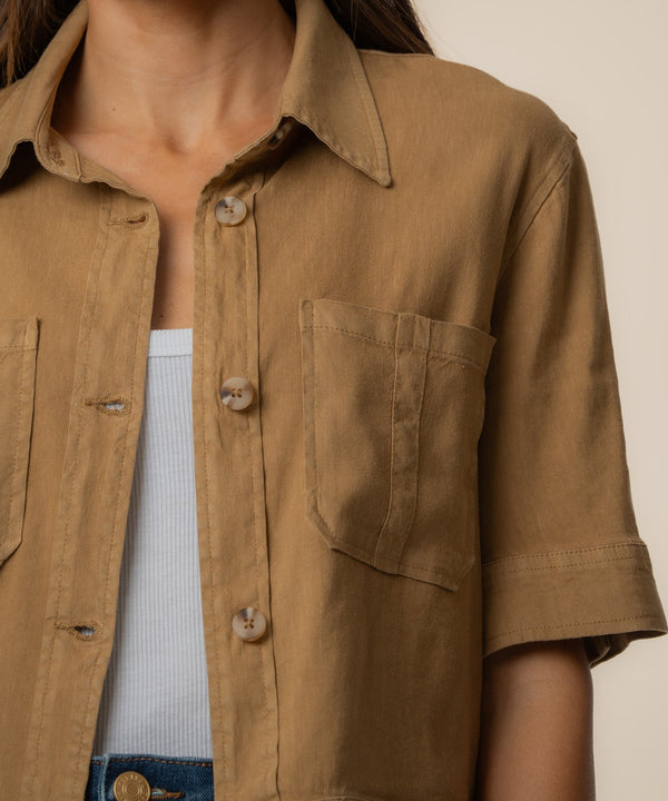 Finly Linen Jacket in Wood