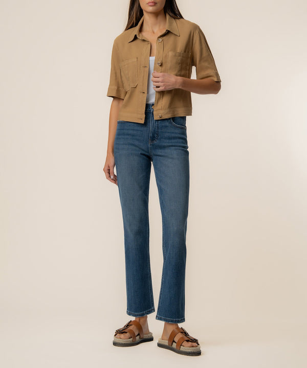 Finly Linen Jacket in Wood