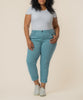 Amy Mid Rise Crop Straight Leg, Plus in Cyan