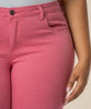 Amy Mid Rise Crop Straight Leg, Plus in Flamingo