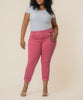 Amy Mid Rise Crop Straight Leg, Plus in Flamingo