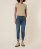 Amy Mid Rise Crop Straight, Petite in Deserving Wash