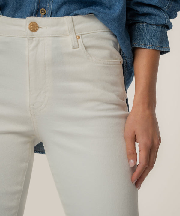 Kelsey High Rise Ankle Flare in Ecru
