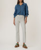 Kelsey High Rise Ankle Flare in Ecru