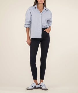 Donna High Rise Ankle Skinny in Black