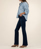 Natalie Mid Rise Flare, Petite in Leading Wash