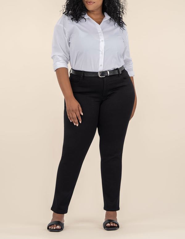 Reese High Rise Ankle Straight, Plus in Black
