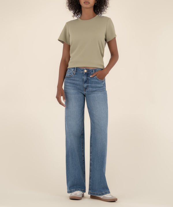 Jean High Rise Wide Leg Pant in Ablaze Wash