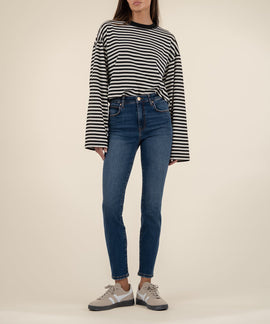 Charlize High Rise Cigarette Leg in Showing Wash