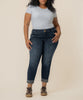 Amy Mid Rise Crop Straight, Plus in Acknowledging Wash