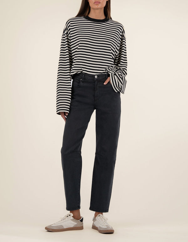 Ashley High Rise Slouchy Barrel Straight Leg, Exclusive in Black