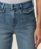 Kelsey High Rise Ankle Flare In Wealth Wash