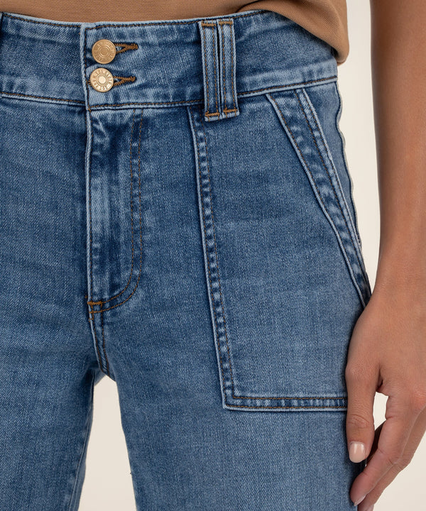 Kelsey High Rise Ankle Flare, Long Inseam in Spellbinding Wash