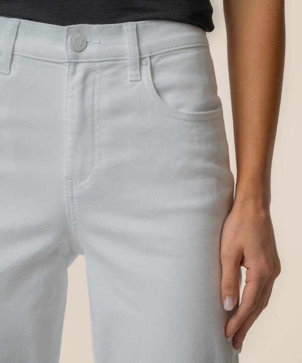Avery High Rise Straight Leg in Optic White