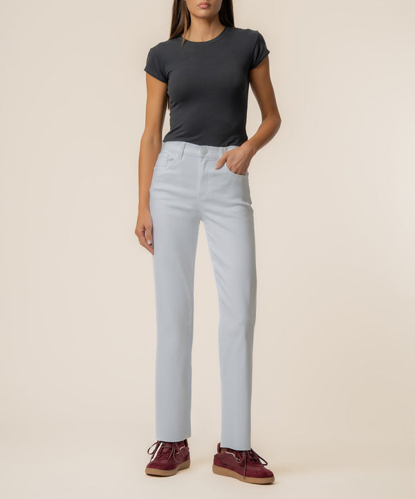 Avery High Rise Straight Leg in Optic White