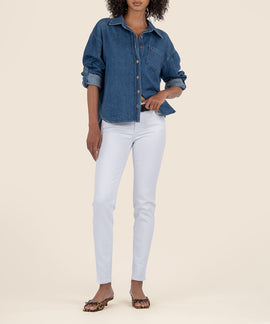 Diana Mid Rise Relaxed Fit Skinny in Optic White